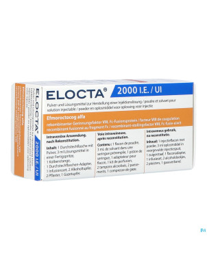 Elocta 2000ui pdr+solv pour sol inj 1