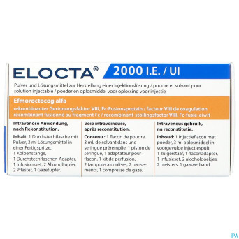 Elocta 2000ui pdr+solv pour sol inj 1