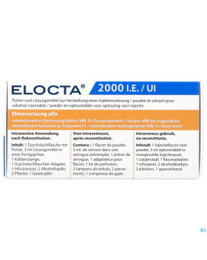 Elocta 2000ui pdr+solv pour sol inj 1
