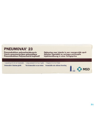 Pneumovax 23 sol inj seringue prerempli 1 x 0,5ml