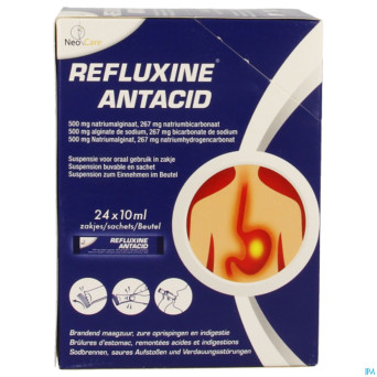 Refluxine antacid 500mg/267mg susp buv. sach 24
