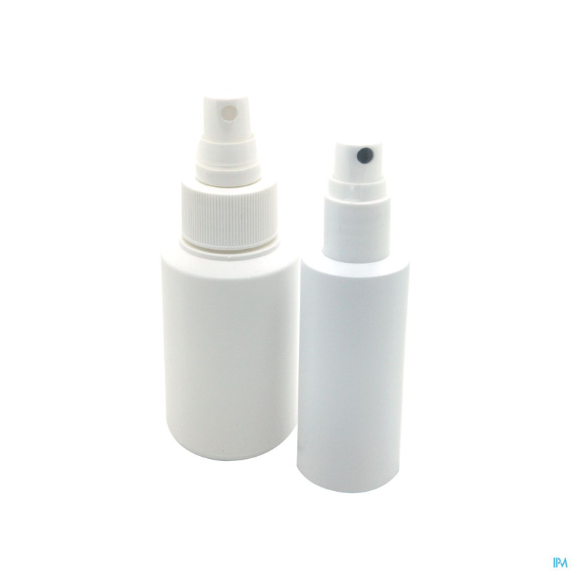 Flacon spray blanc rond hdpe + pp28   100ml 20 aca