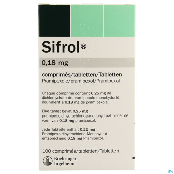 Sifrol 0,18mg pi pharma comp 100 pip