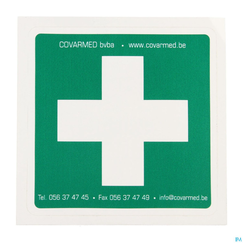Autocollant premier secours 10x10cm