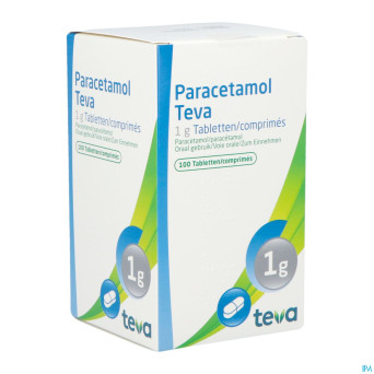 Paracetamol teva 1 g comp 100 x 1 g flacon