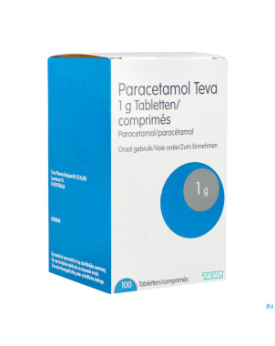 Paracetamol teva 1 g comp 100 x 1 g flacon