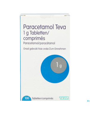 Paracetamol teva 1 g comp 100 x 1 g flacon