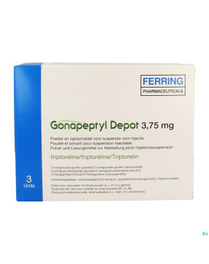 Gonapeptyl depot 3,75mg pdr+solv inj ser prer. 3+3