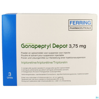 Gonapeptyl depot 3,75mg pdr+solv inj ser prer. 3+3