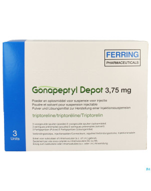 Gonapeptyl depot 3,75mg pdr+solv inj ser prer. 3+3