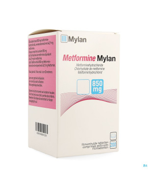 Metformine viatris 850mg comp pell 200 flacon