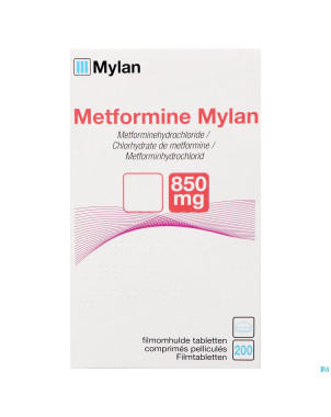 Metformine viatris 850mg comp pell 200 flacon