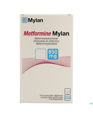 Metformine viatris 850mg comp pell 200 flacon