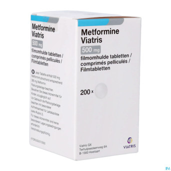 Metformine viatris 500mg comp pell 200 flacon