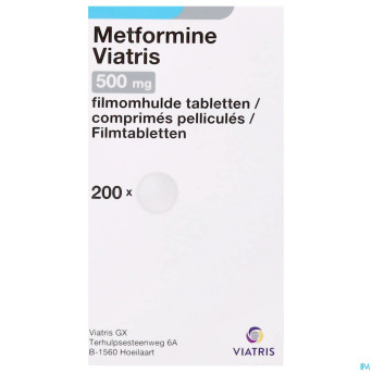Metformine viatris 500mg comp pell 200 flacon