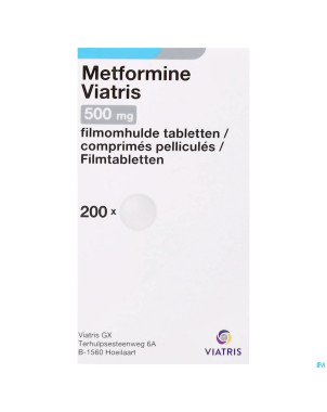 Metformine viatris 500mg comp pell 200 flacon