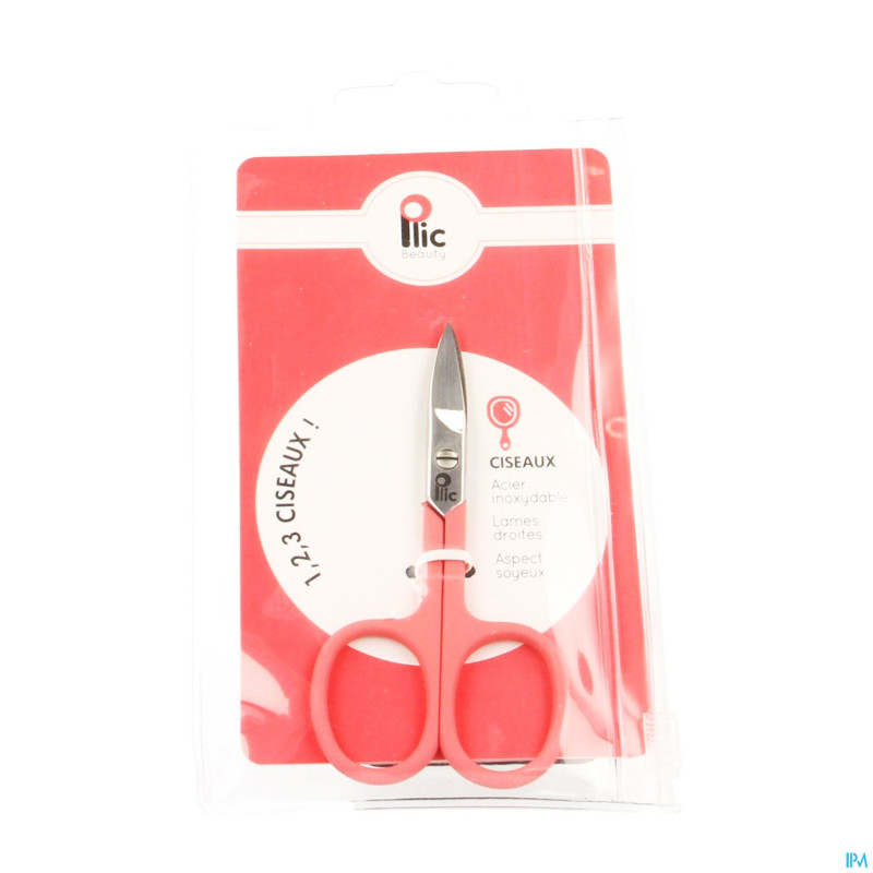 Plic ciseaux ongles lames droites rose