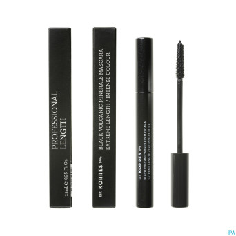 Korres km mascara allong.01 black volcan. mineral