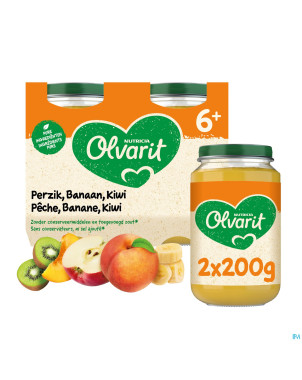 Olvarit peche banane kiwi    2x200g 6m60