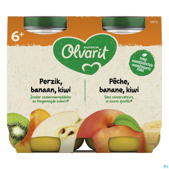 Olvarit peche banane kiwi    2x200g 6m60