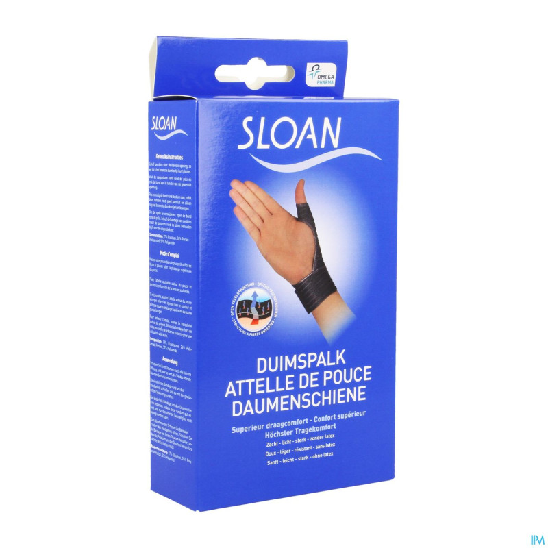 Sloan attelle de pouce noire l/xl