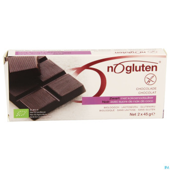Nogluten chocolat noir bio    2x45g 3996 revogan