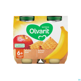 Olvarit banane biscuit    2x200g 6m52