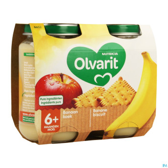 Olvarit banane biscuit    2x200g 6m52