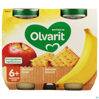 Olvarit banane biscuit    2x200g 6m52