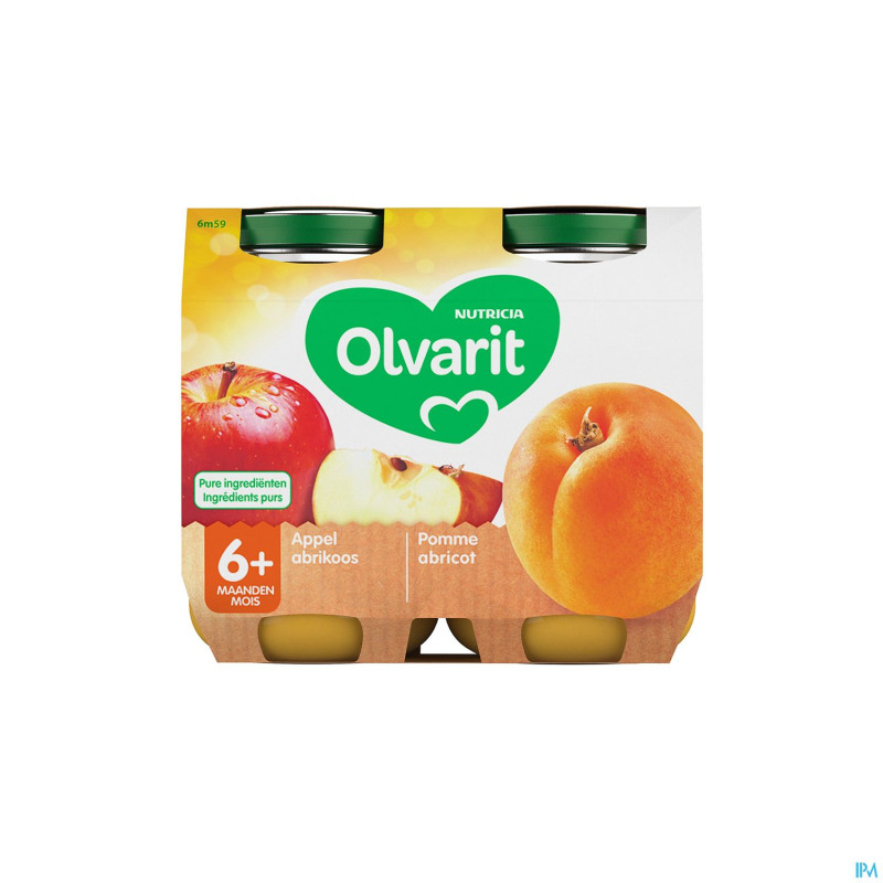 Olvarit pomme abricot    2x200g 6m59