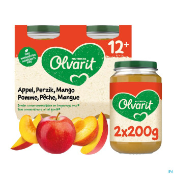 Olvarit pomme peche mangue    2x200g 12m56