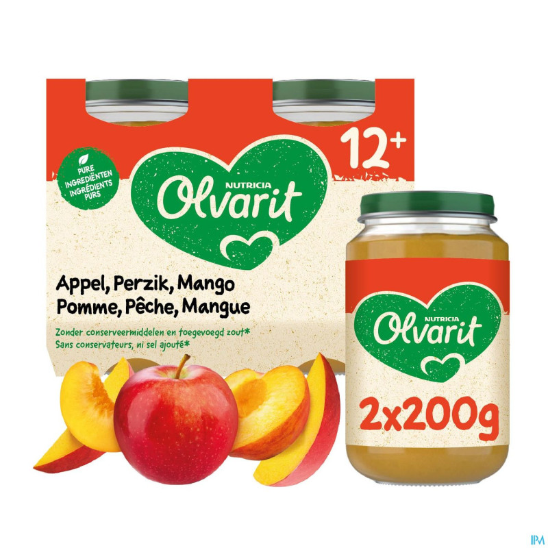 Olvarit pomme peche mangue    2x200g 12m56
