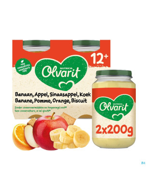 Olvarit banane pomme orange biscuit   2x200g 12m51