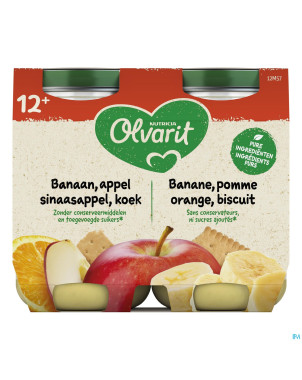 Olvarit banane pomme orange biscuit   2x200g 12m51