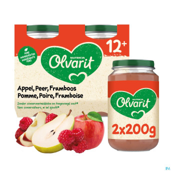 Olvarit pomme poire framboise    2x200g 12m55