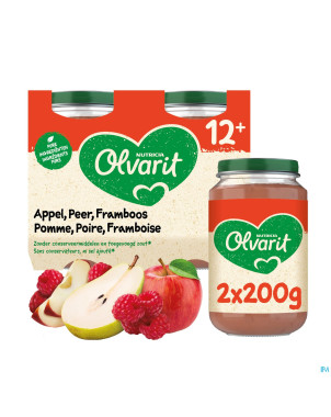 Olvarit pomme poire framboise    2x200g 12m55