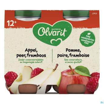 Olvarit pomme poire framboise    2x200g 12m55