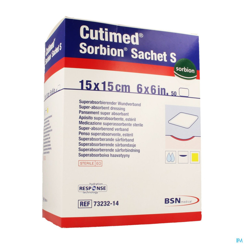 Cutimed sorbion sachet s    15,0x15,0cm 50 7323214