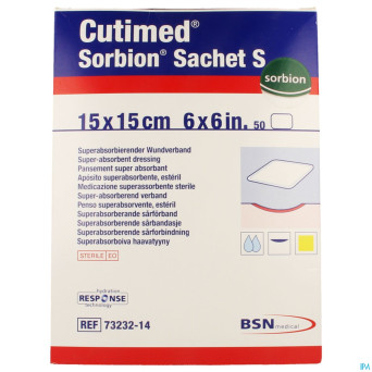 Cutimed sorbion sachet s    15,0x15,0cm 50 7323214