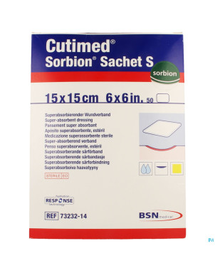 Cutimed sorbion sachet s    15,0x15,0cm 50 7323214
