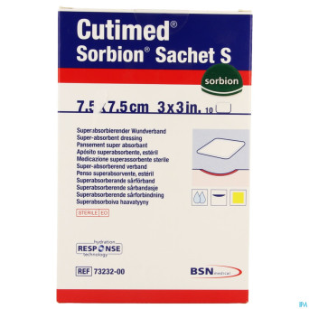 Cutimed sorbion sachet s    7,5x 7,5cm 10 7323200