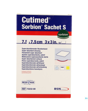 Cutimed sorbion sachet s    7,5x 7,5cm 50 7323202