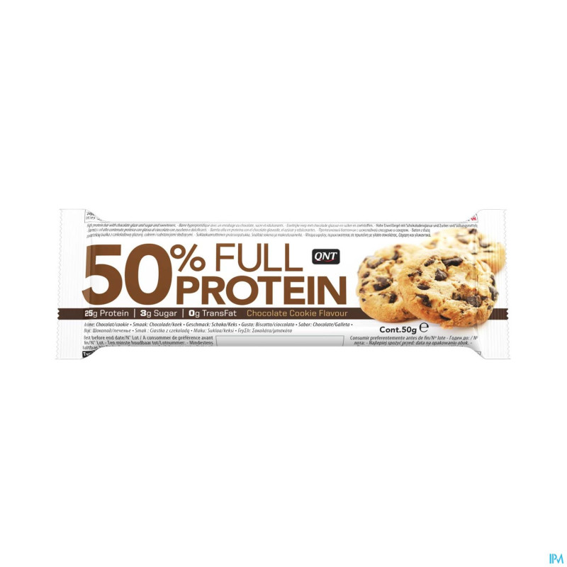 50% full protein chocolate cookie barre    50g