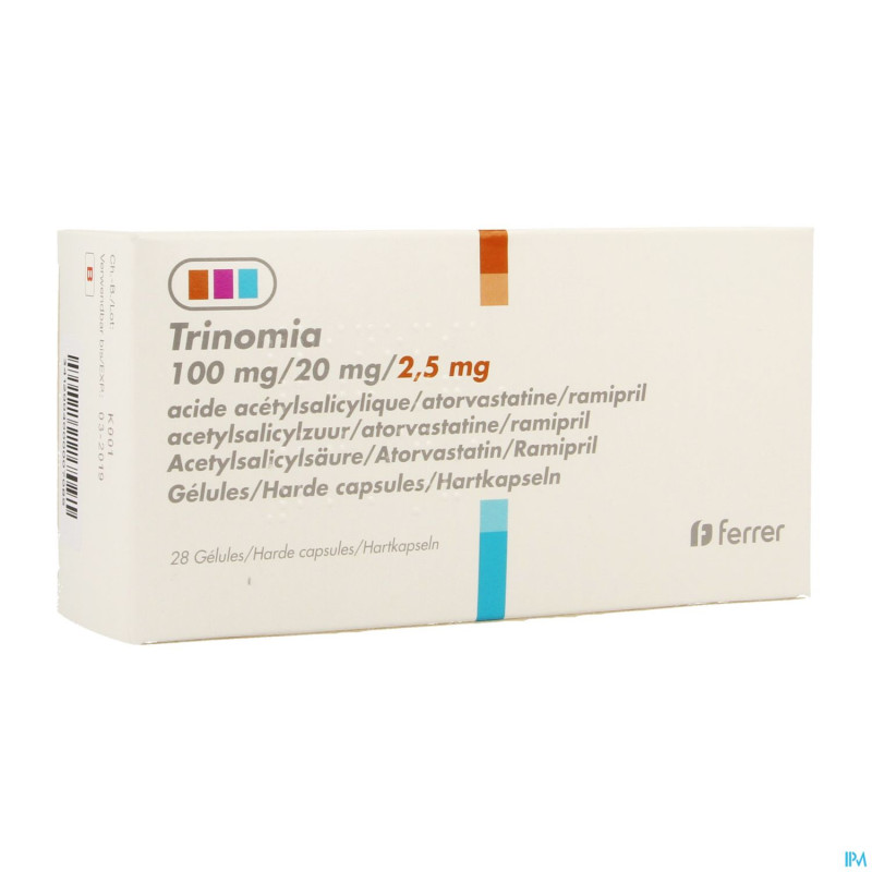 Trinomia 100mg/20mg/ 2,5mg caps dur  28