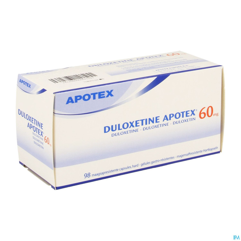 Duloxetine apotex 60mg gastroresist.  caps  98
