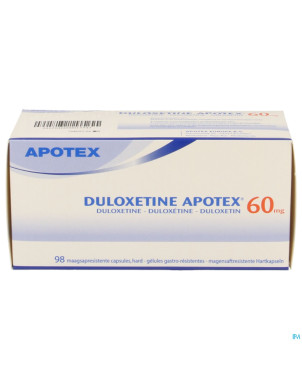 Duloxetine apotex 60mg gastroresist.  caps  98