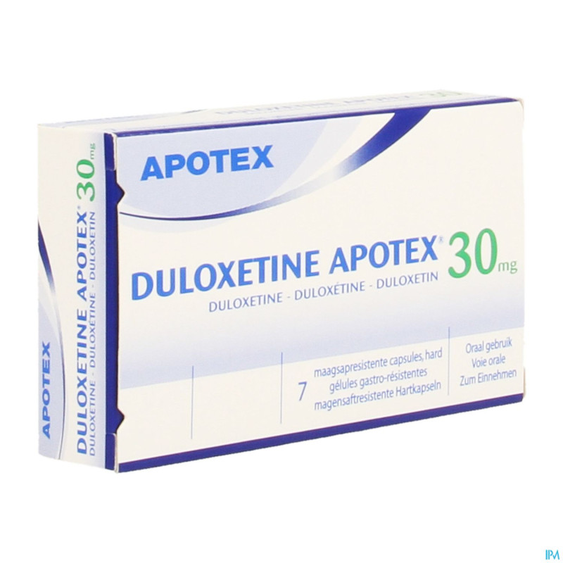 Duloxetine apotex 30mg gastroresist.  caps   7