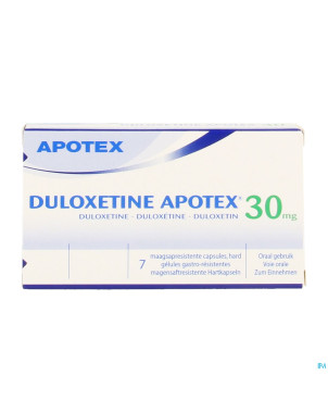 Duloxetine apotex 30mg gastroresist.  caps   7
