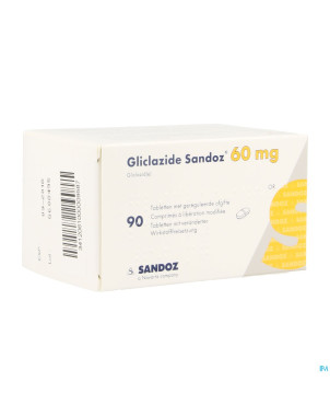 Gliclazide sandoz 60mg liber.modifiee comp  90