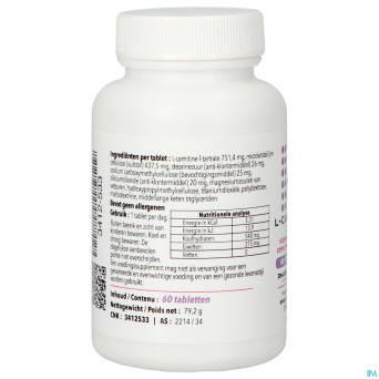 L carnitine 500 comp 60    pharmanutrics